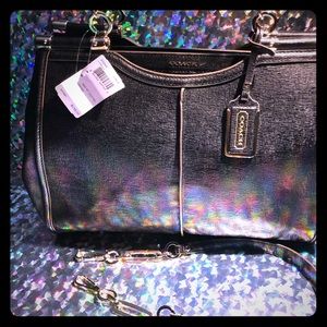 Coach Madison pinnacle textured Caroline satchel.